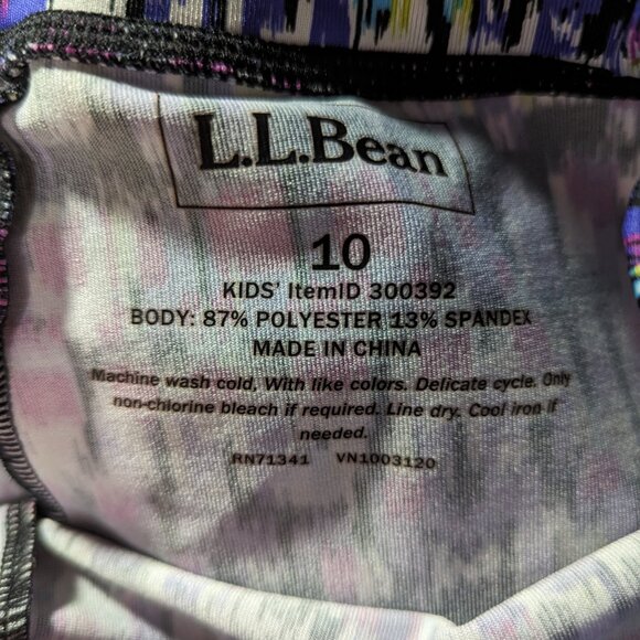 L.L. Bean Girls Multicolor Athletic Leggings Size 10 Pull On Full Length - Picture 4 of 4